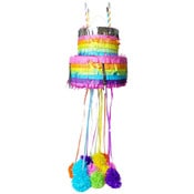 Wholesale - STRICTLY FANCY Cake Pinata With Pull Strings 21.5"x21.5"x10.5" C/P 4, UPC: 193466071889
